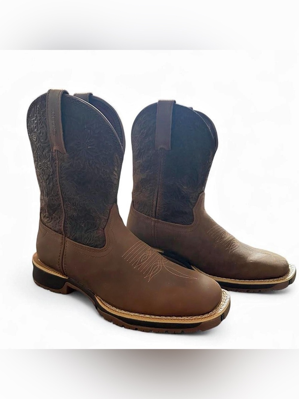 Rocky Brown Leather Cowboy Work Boots women’s Sz 7.5